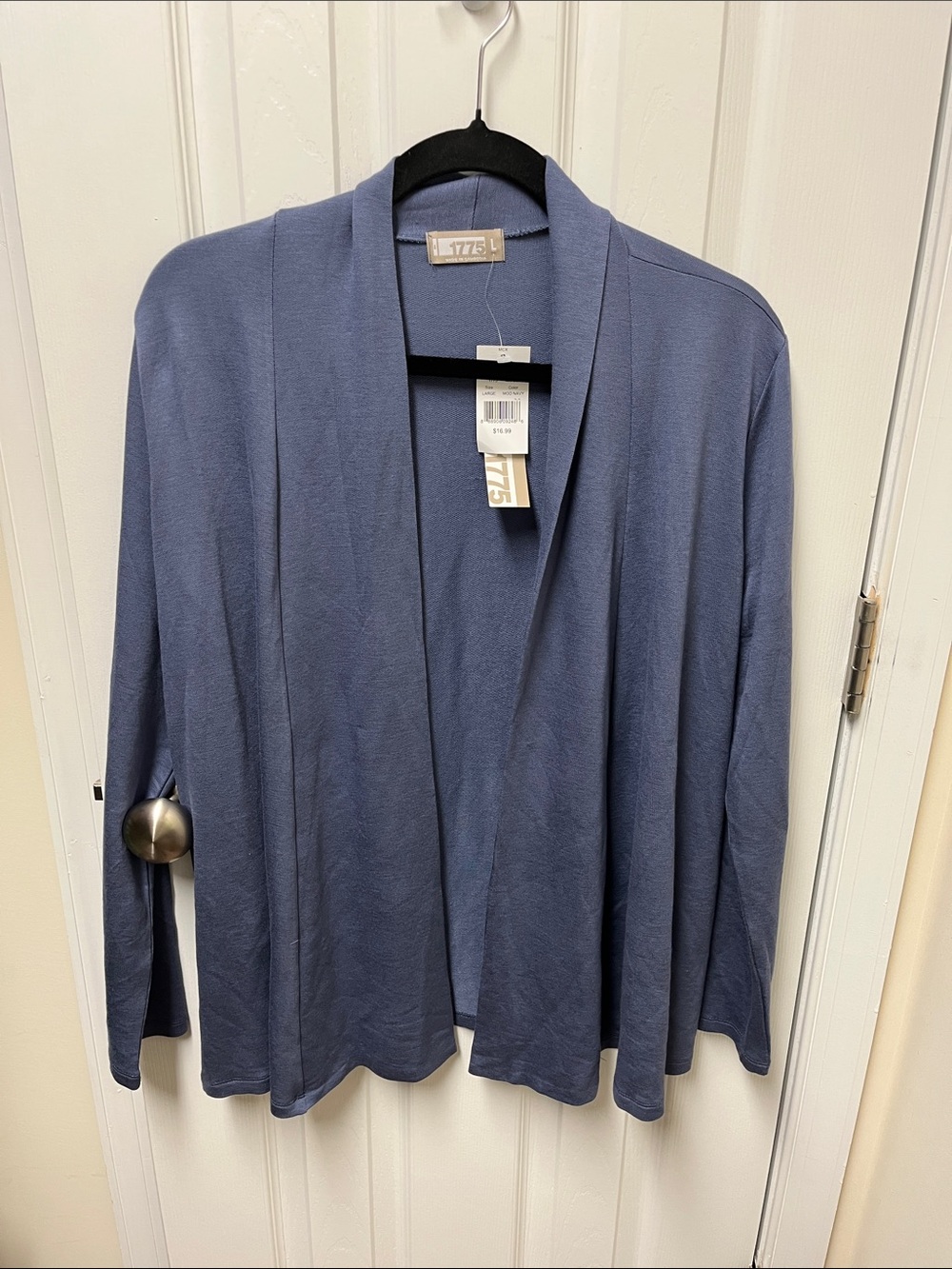 Lightweight Slate Blue Open Cardigan by 1775